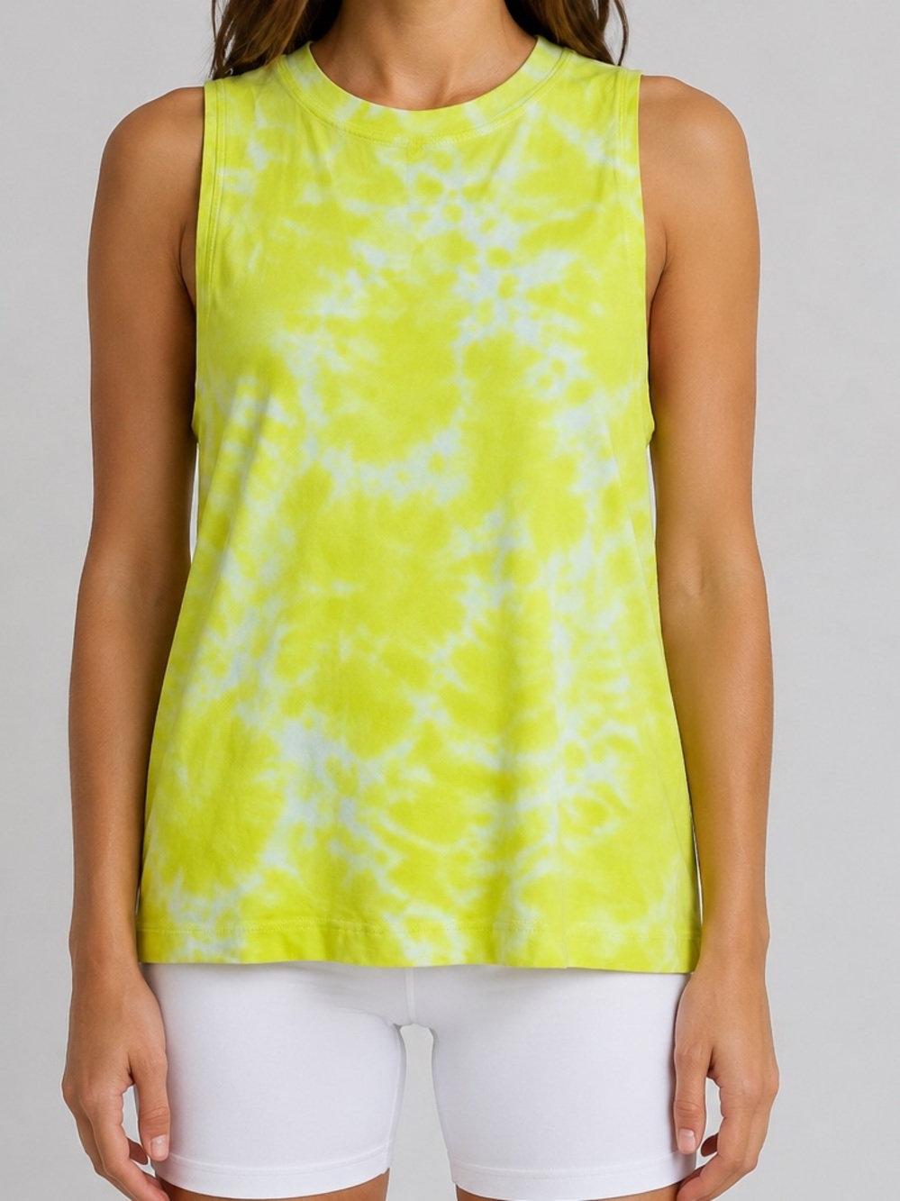 Lululemon All Yours Tank Top Marmoleado Tie Dye Highlight Yellow Size 2